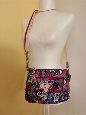 Coach Multicolor Patterned Crossbody in Pink & Blue